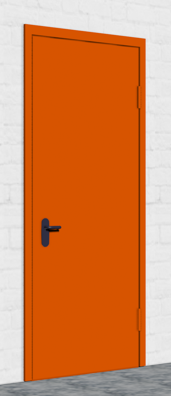 Дверь противопожарная оранжевая